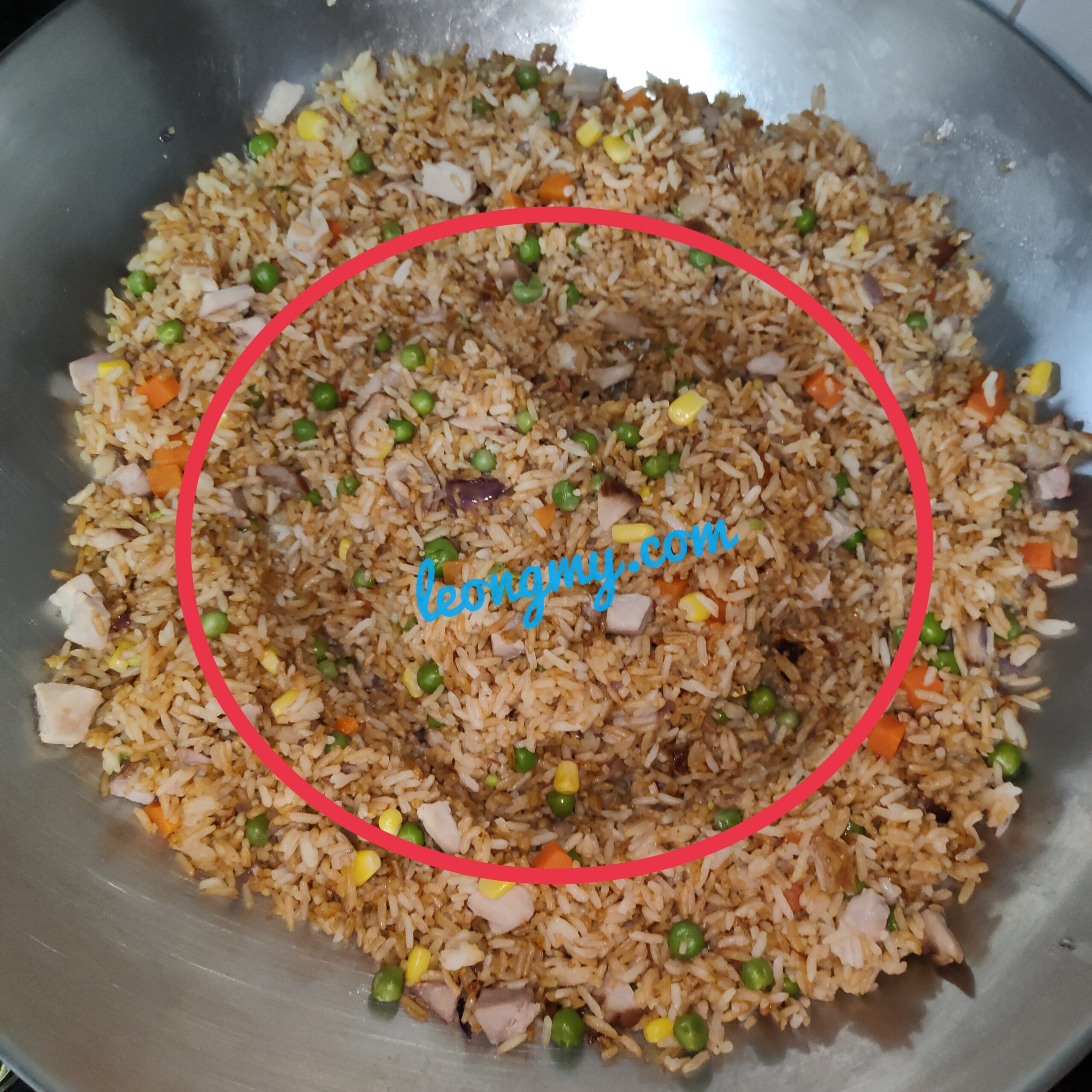 Fried rice by Mummy on New Year eve 2023, heart shape centre 